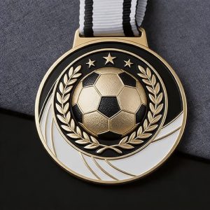 Golden Soccer & Olive Championship Medal