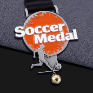 Pendant with Golden Charm Soccer Medal