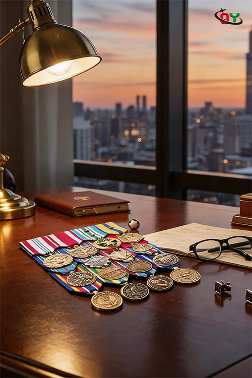 Air Force Medals on Display — Honor at Dusk