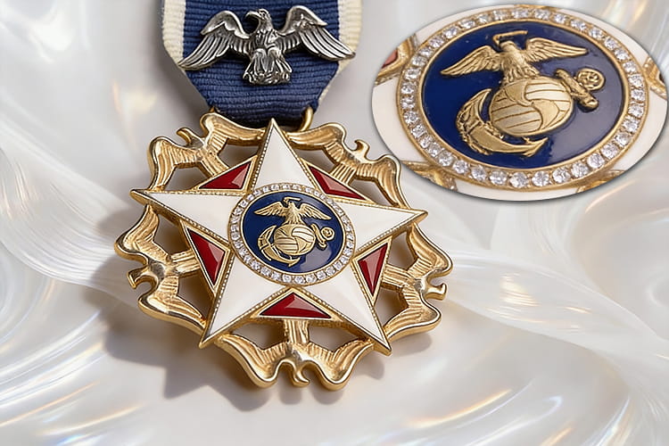 Custom Reinstones EGA Marine Corps Medal