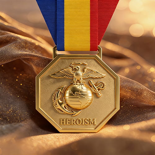 Octagonal Gold Heroism Medal