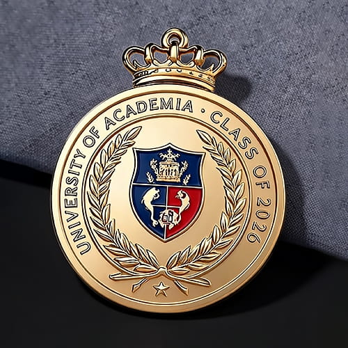 Crown Laurel Graduation Medal