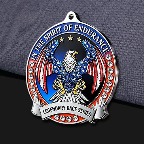 UV Printed Patriotic Race Medal